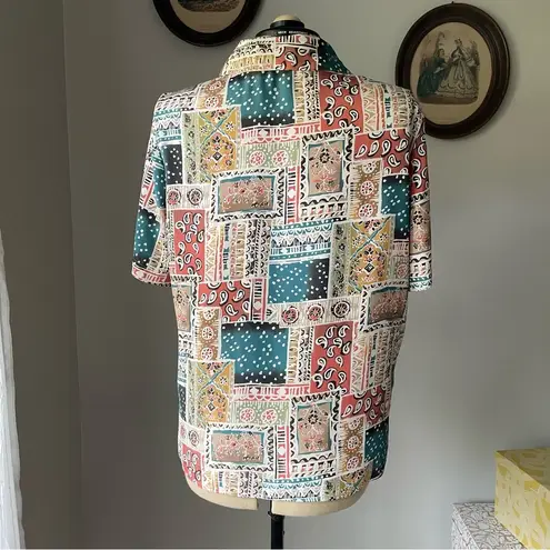 Westbound VINTAGE 1990s patchwork pattern button down blouse