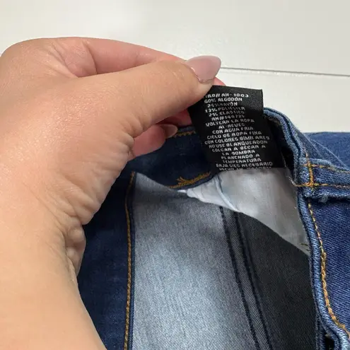 American Bazi Dark Wash Stretch Denim Distressed High Waisted Skinny Jeans 1X