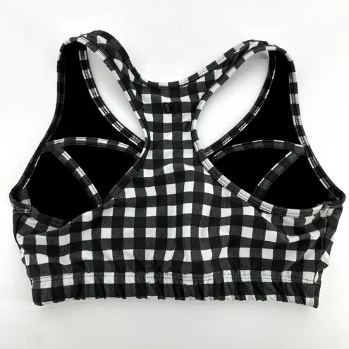 ALBION FIT Albion Lift Bra Stride 7/8 Legging Set Gingham Pocket Racerback Black White XS