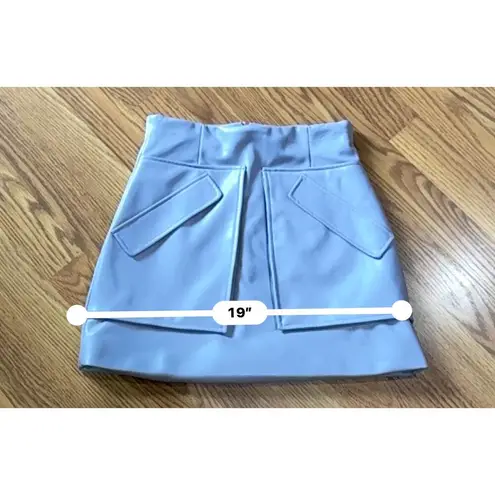 ANKVAS periwinkle cherry faux leather mini skirt size 2 / XS