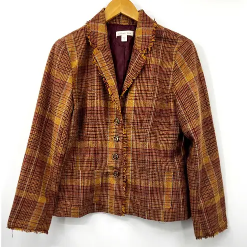 Coldwater Creek Coldwater Creek Cotton Houndstooth Blazer Jacket V#B193 Multicolor Size 12