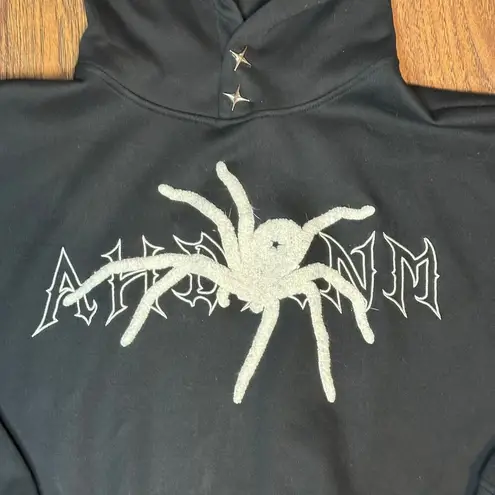 Nevstudio Spider Black Starburst Street Goth Punk Small Cotton Hoodie Sweatshirt