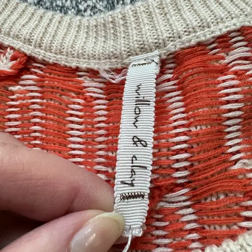 Willow & Clay Orange & Ivory Knit Sweater - Medium