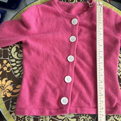 DUSTY ROSE ANGORA CARDIGAN Sweater Sz: M Pink Size M