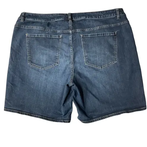 Lane Bryant  High Rise Stretchy Cotton Blend‎ Casual Bermuda Shorts Blue Size 26