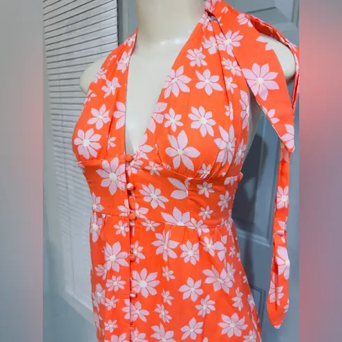 Wrangler Billabong Hung Up Linen Floral Maxi Dress size Small