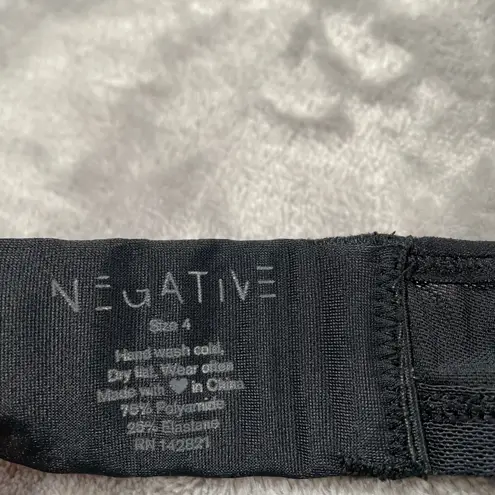 Negative Underwear Sieve Non Wire Bra Size 4 Black Micromesh Bralette Sheer