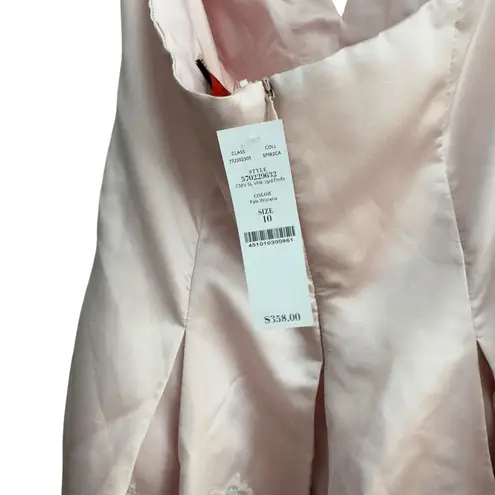 Carmen Marc Valvo Infusion Fit & Flare Pink Satin Cocktail Dress Size 10 NWT