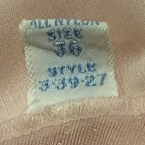 Vanity Fair RARE VTG 50s Embroidered Chiffon Nightgown Sheer Pink Slip 36 M