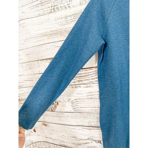 Pure Jill Womens Mock Neck Pullover High Low Long Sleeve Top Blue Size Small