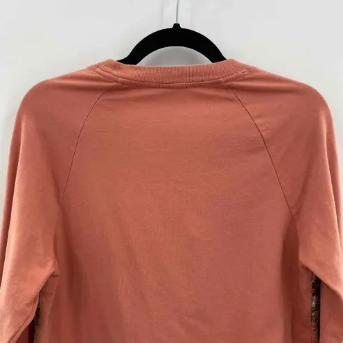 Anthropologie Akemi & Kin Sweater Womens Small Peach Cotton Embroidered Beaded Pink