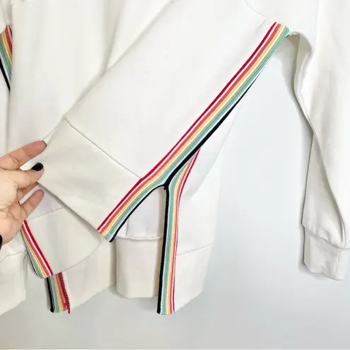 525 America Rainbow Stripe Sweatshirt in Bleach White Multi