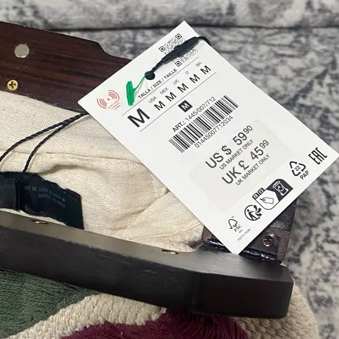 ZARA NEW  Multicoloured Geometric Knit design Clutch Bag