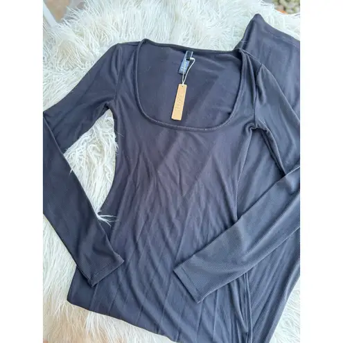 SKIMS Soft Lounge Long Sleeve Dress Onyx Size Medium