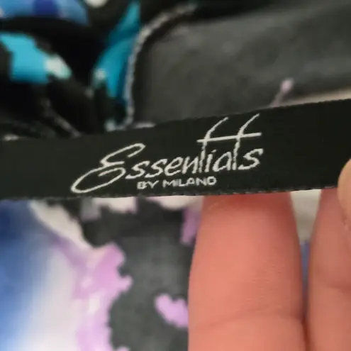 Essentials by Milano Purple & Black Abstract Zebra Print Tank Size Large Blue