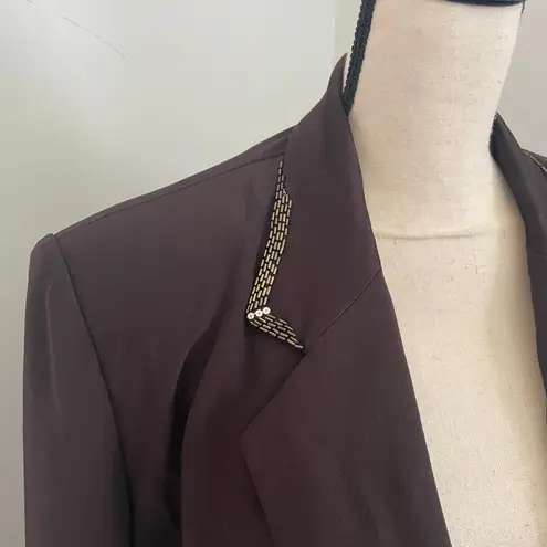 Brown Vintage Beaded Blazer Jacket size 16 Chancelle Western Chic Retro Office