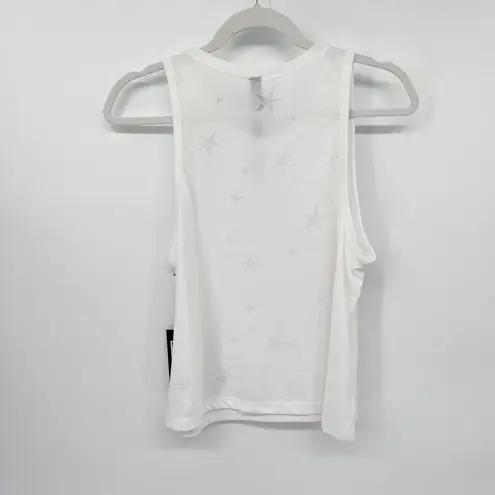 Wildfox  Sweat White Star Mix Burnout Crop Tank Top Size XL Sleeveless NWT