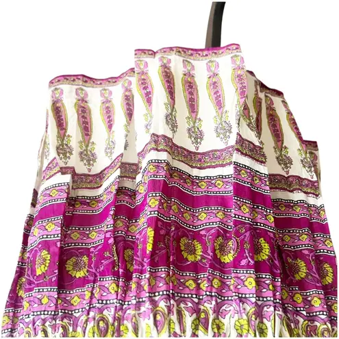 Anthropologie  Chaudry Raga Madi Dress Floral Spring Print Beaded Medium Purple