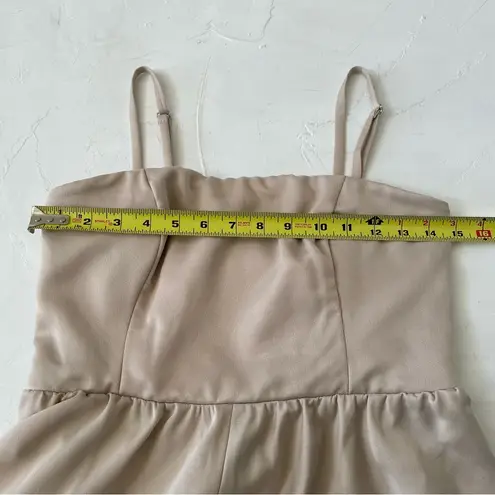 BHLDN Elsie Straight-Neck Satin A-Line Gown Khaki Nude Color Size 8 NWT