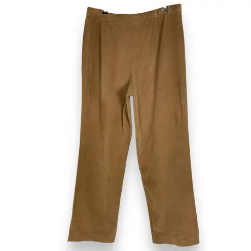 JM Collection Corduroy Pants Women Straight Leg Size 10 Light Brown Stretch Front Pockets