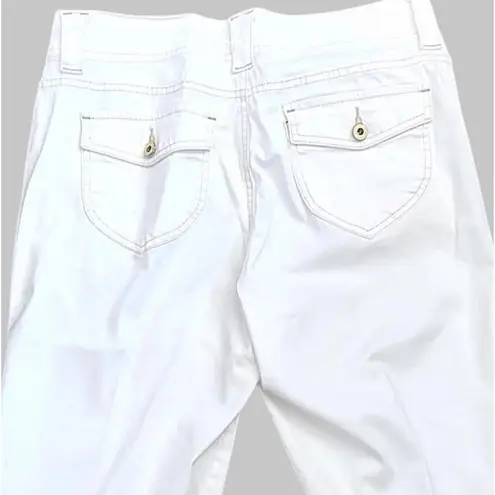 Gloria Vanderbilt Skimmer Capris Womens White Mid Rise Floral Print Size 10