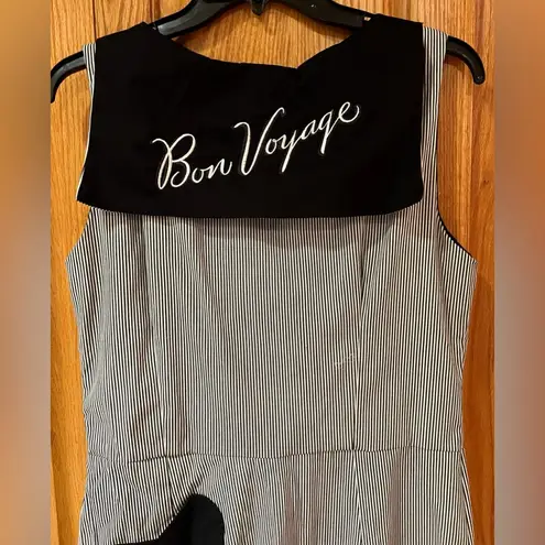 E.C. Star Bon Voyage Nautical Sailor Pinup Girl Rockabilly Retro Dress Sz Large Black