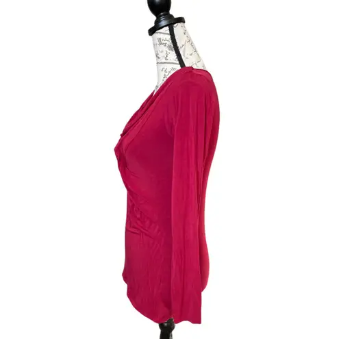 Pendleton Women's Long Sleeve Red Twist Front Cowl Neck Modal Blend Shirt Top XS