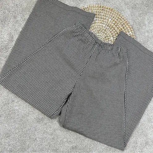 Bryn Walker Palazzo Soft Knit Pull On Pants Houndstooth Wide Leg Nero/Latte XXS