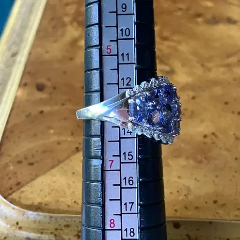 Natural Tanzanite Sterling Silver Ring Size 6