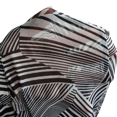 Sweet Rain Young Contemporary Top Womens Large Elastic Blouse Sheer Long Sleeve