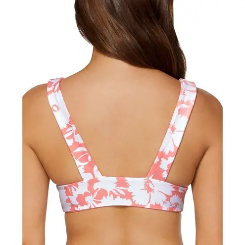 Raisin's Reversible Pink White Floral Bikini Swim Top Size L