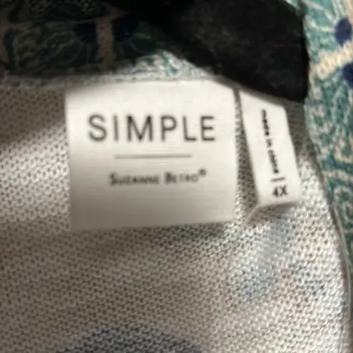 Suzanne Betro Taupe & Arcadia Green Geometric Kimono – Size 4X