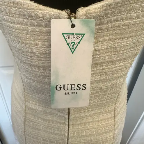 Guess by Marciano Eco Cream Tosca Tweed Mini Dress Boucle NEW Tags