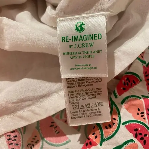 J Crew Cotton Tiered A Line Dress in Watermelon White Pink Size 4 White