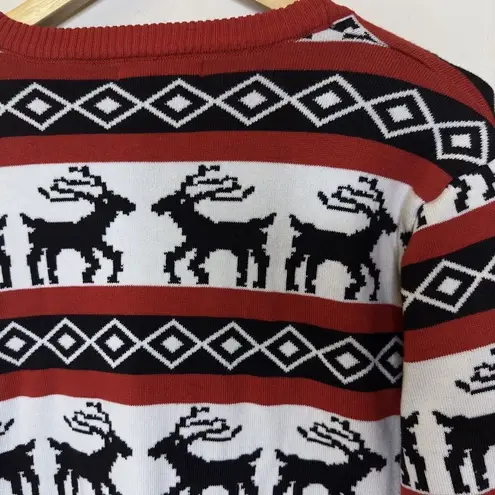 Merry Christmas Womens Cardigan Knit Sweater Holiday Long Sleeve Red Size Large