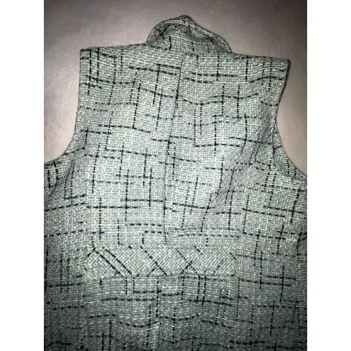 NWOT Anthropologie Maeve Green Tweed Double Breasted Blazer Vest Jacket Size 10
