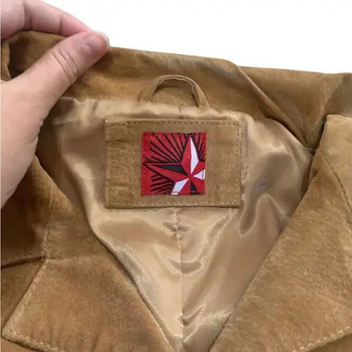 Marlboro Vintage 90s Western Boho Leather Fringe Jacket size 2XL