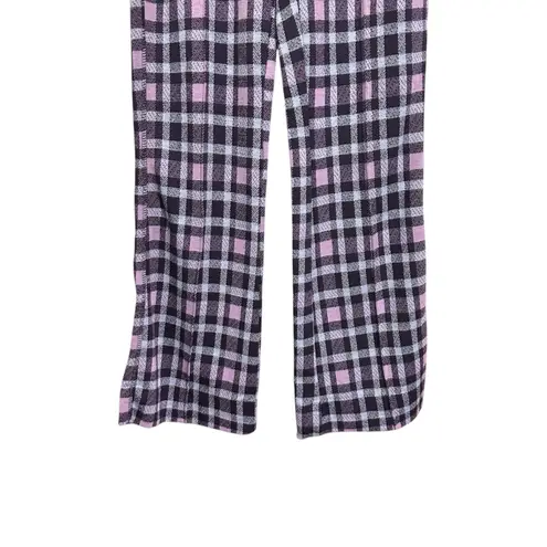 Maeve Anthropologie Womens Sz XS Pink Purple Plaid Flare Cropped Pull On Pants