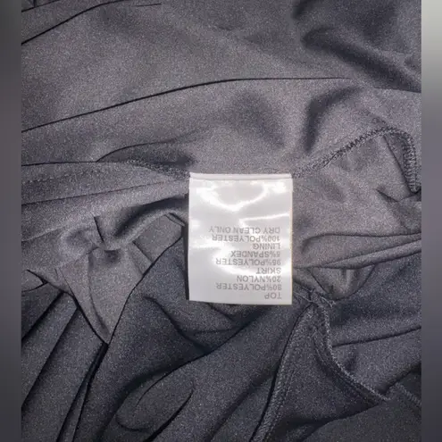 Tadashi Shoji NWOT Dresden Draped Sequin Embroidered Strapless Black Gown Sz 4