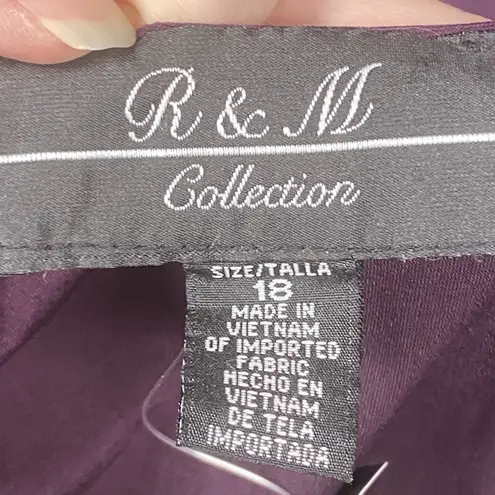 R & M Richards R & M Collec. Womens Size 18 Jacket Dress Set Necklace Plum Midi Party Formal