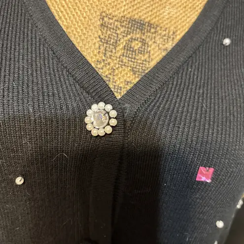 K.I.K.I.T Black Ugly Holiday Sweater With Cocktails