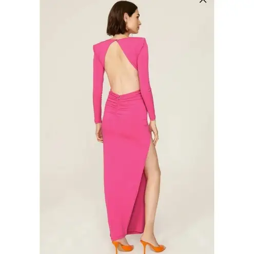 Nookie Rent the runway sz small pink jewel long sleeve cutout twist front dress