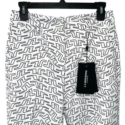 J. Lindeberg Womens Micro High Stretch Pia Golf Trouser Black White Size 26 NWT