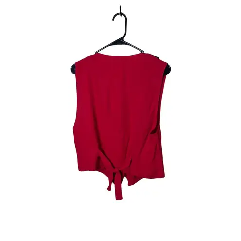 Scarlett Vest Womens Size Black Red Vintage Velvet Button Front Sleeveless Retro