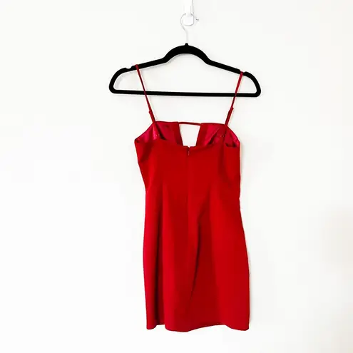 Michael Costello X Revolve Havana Deep Red Mini Dress Size XS