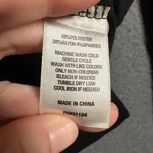 Zelos Sweatshirt Womens Medium Black Mock Neck Split Hem Pullover Sweatshirt Top