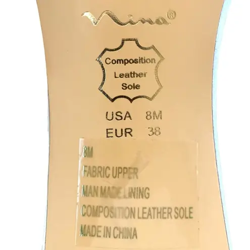 Nina Silver Sparkly Ankle Strap Heels Dressy Block Heel Shoes 8 Rhinestone Prom Bride