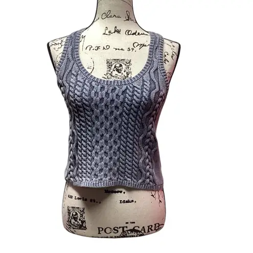 Miou Muse cable knit tank. Size Small Gray