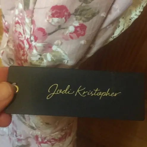 Jodi Kristopher Floral Dress with Cutout Lace Back