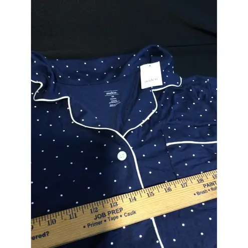 Women's Auden Navy Blue White Polka Dot Pajama Top Sleep Shirt 3X Size undefined